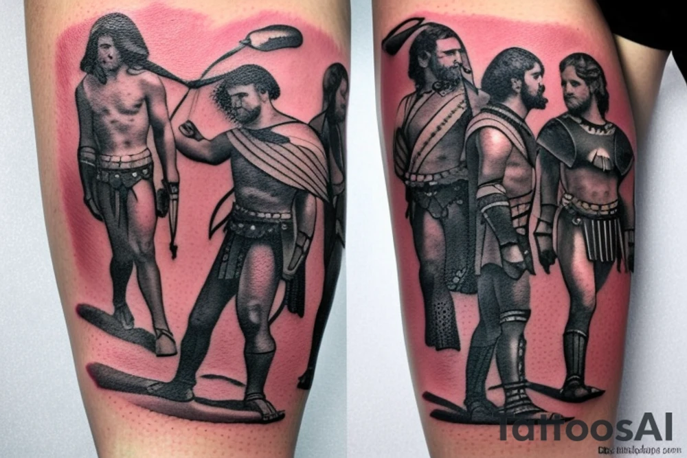 a gladiator in a arena tattoo idea