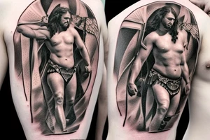 a gladiator in a arena tattoo idea