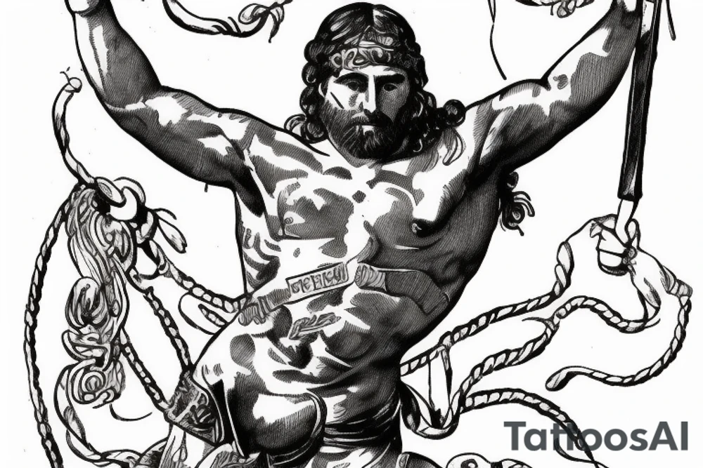 a gladiator in a arena tattoo idea
