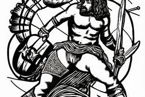 a gladiator in a arena tattoo idea