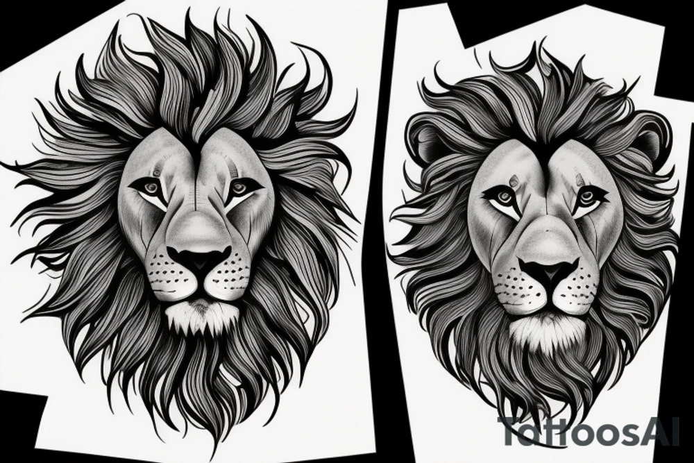 lion, umbrealla, stars tattoo idea