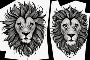 lion, umbrealla, stars tattoo idea