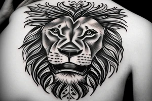 lion, umbrealla, stars tattoo idea