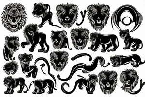 black lion on the stage tattoo idea