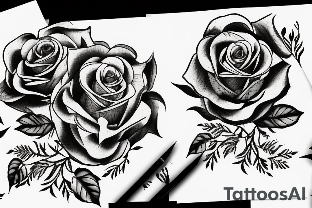 rose on desk tattoo idea