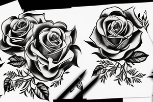 rose on desk tattoo idea