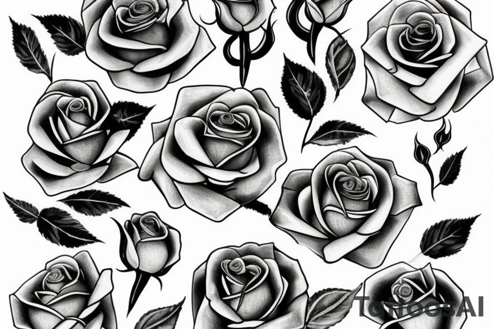 rose on desk tattoo idea