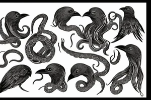 tentacles choking a crow tattoo idea