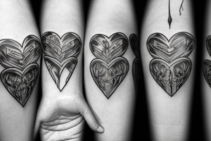 anatomical black heart torn in pieces tattoo idea