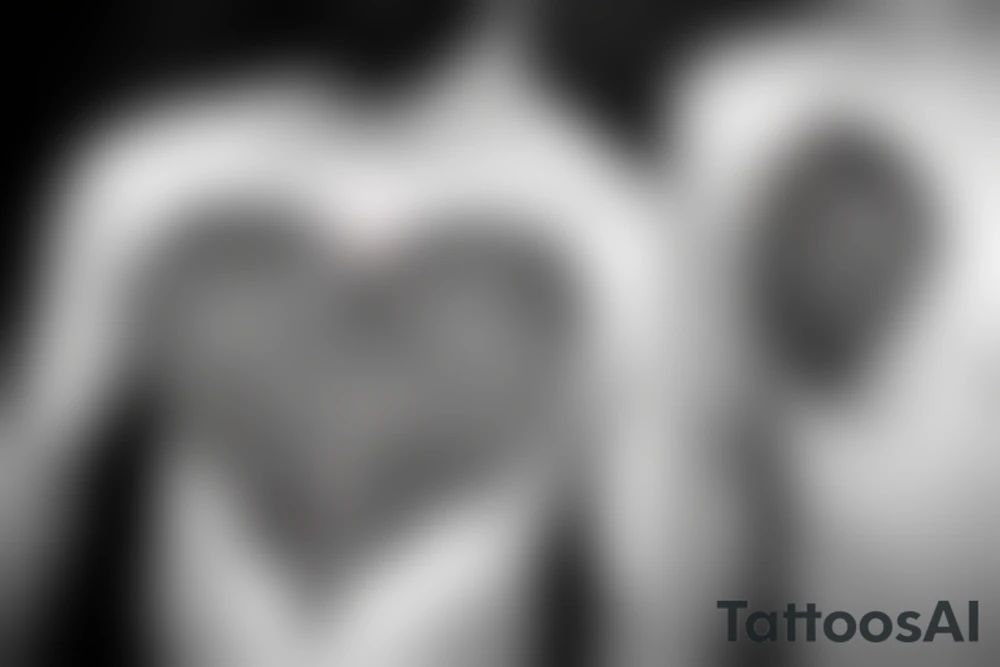anatomical black heart torn in pieces tattoo idea