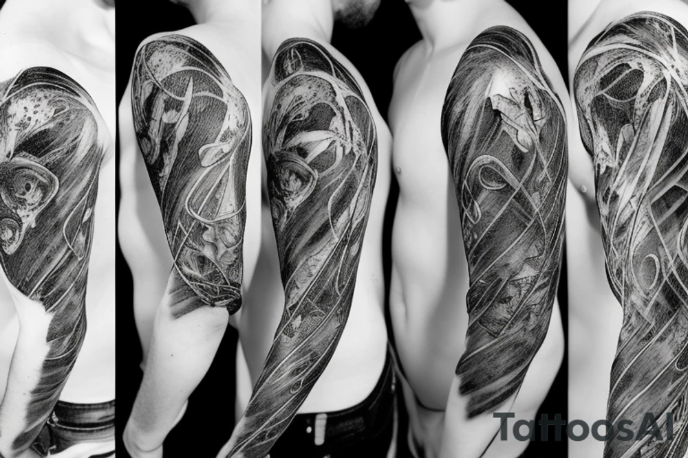 ripped anatomical black heart tattoo idea