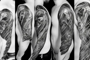 ripped anatomical black heart tattoo idea