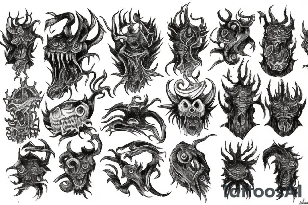 lovecraft monsters tattoo idea