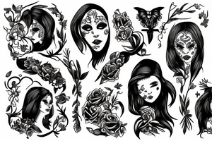 woman body grabbed by multiple hands tattoo idea