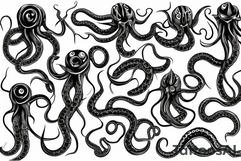 tentacles grabbing arm tattoo idea