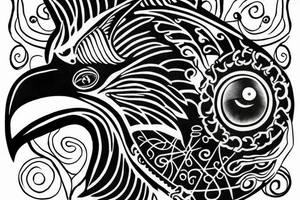 crow with three eyes tattoo idea