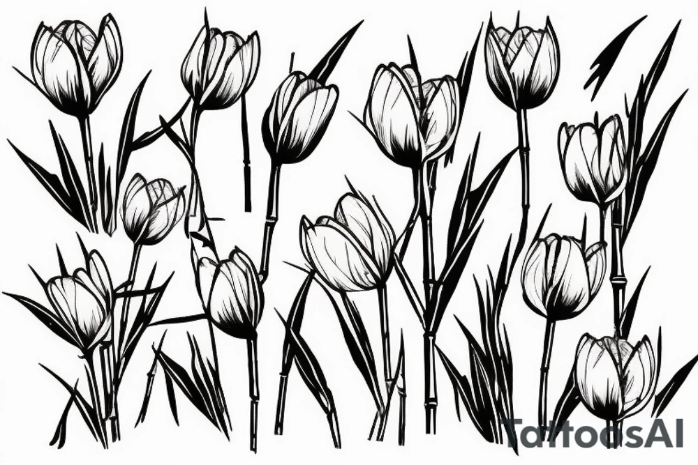 beach bamboo tulips  in a sun tattoo idea