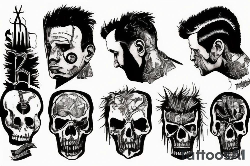 rammstein guitar player tattoo idea