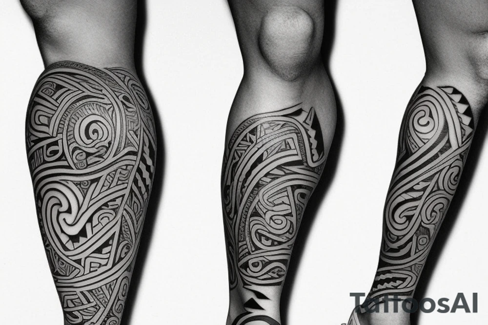 maori tatoo on leg tattoo idea