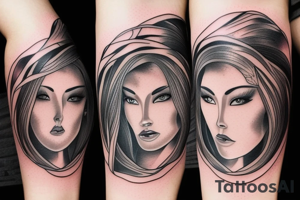 Modern ying and yang tattoo idea