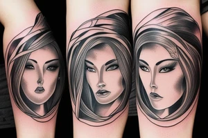 Modern ying and yang tattoo idea
