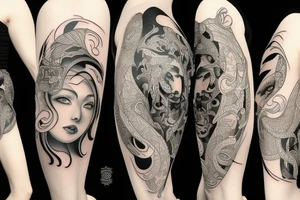 Modern ying and yang tattoo idea