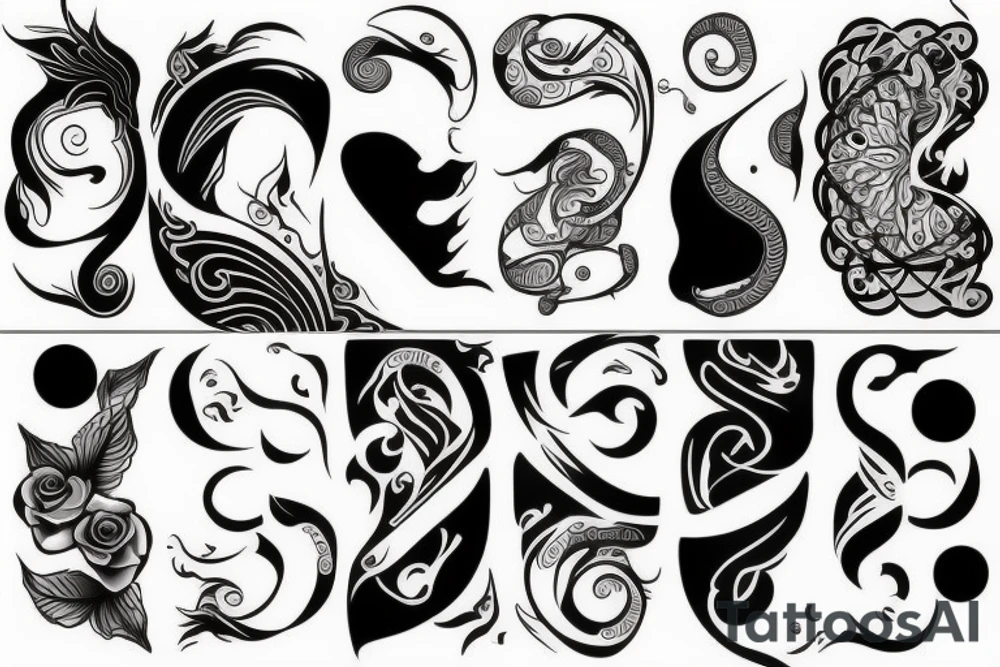 Modern ying and yang tattoo idea