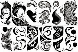 Modern ying and yang tattoo idea