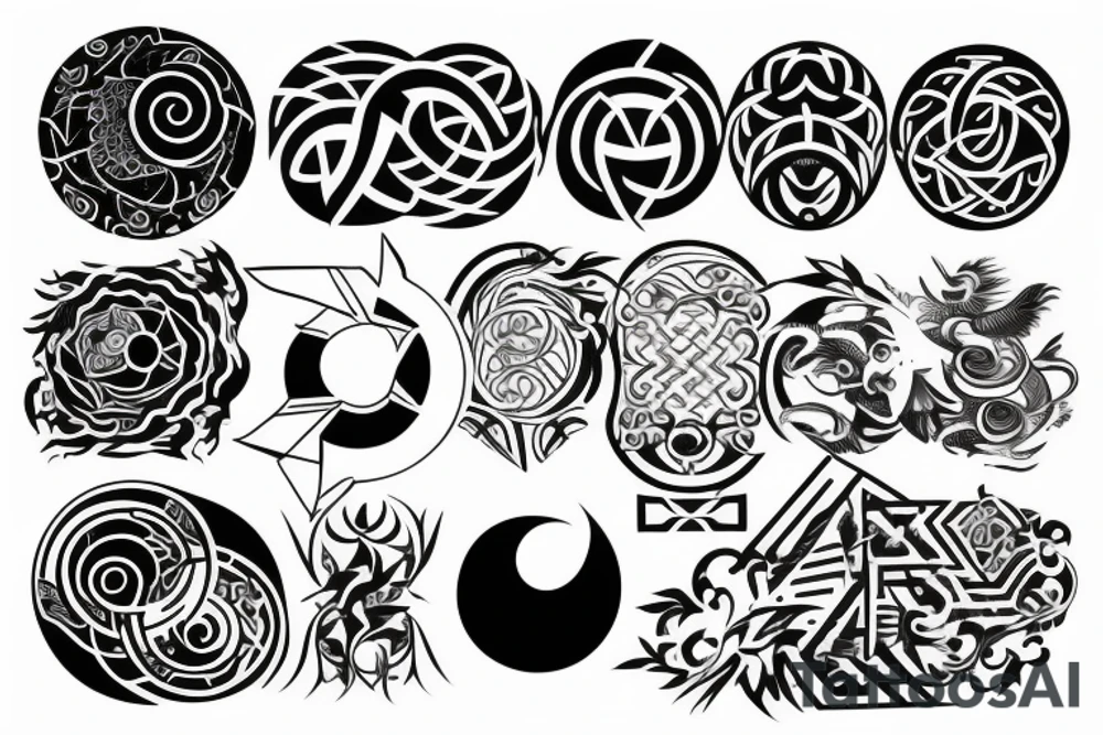 Modern ying and yang tattoo idea