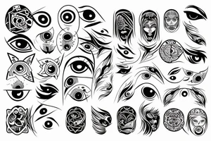 Modern ying and yang 3rd eyes tattoo idea