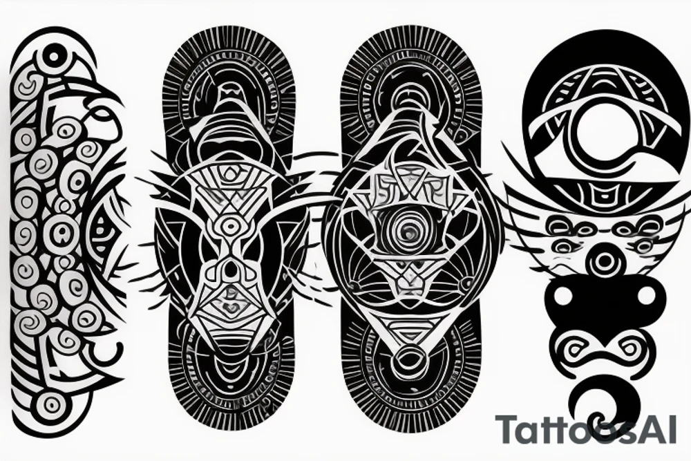 Modern ying and yang 3rd eyes tattoo idea