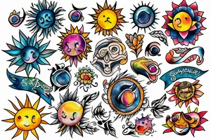 Sun shining brightly. tattoo idea