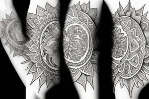Mystical sun happy tattoo idea