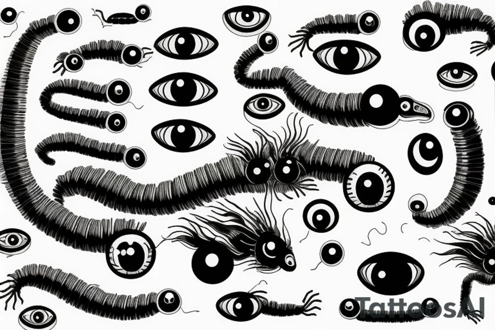 Centipede but it’s body is made of eyeballs tattoo idea