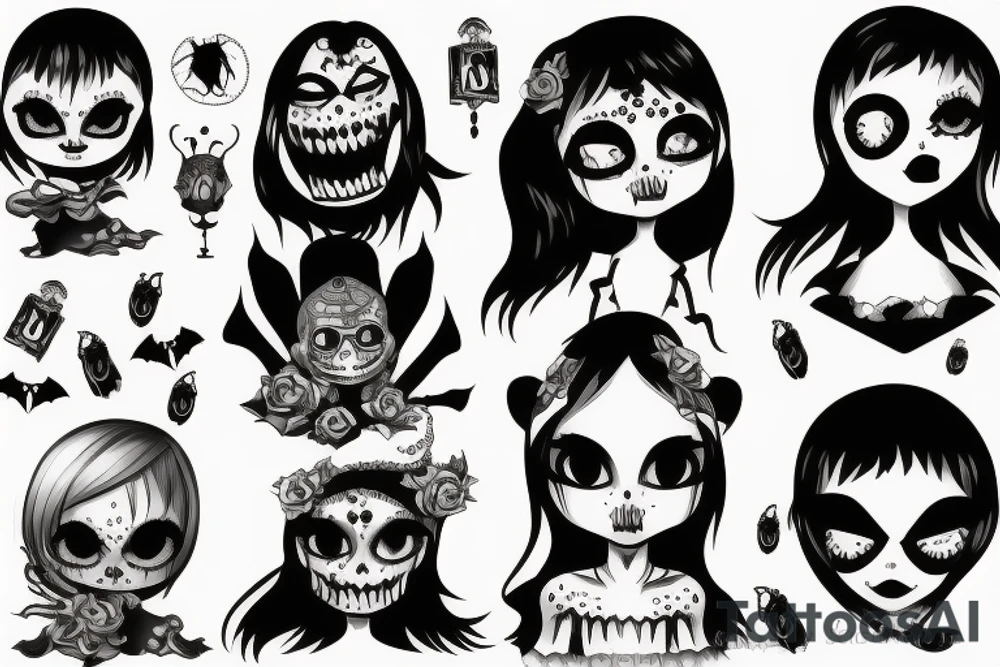 Scary little girl tattoo idea