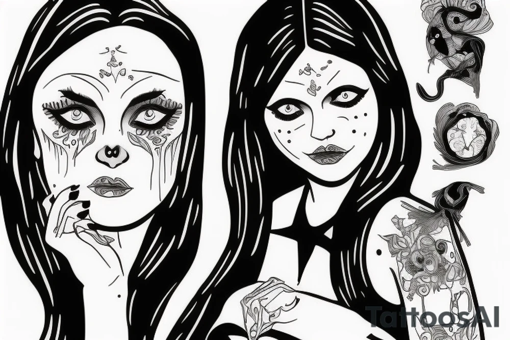 Wednesday Addams as an adult tattoo idea