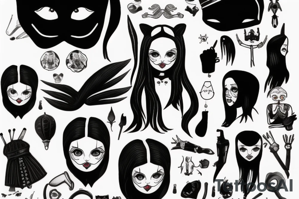 Wednesday Addams as an adult tattoo idea
