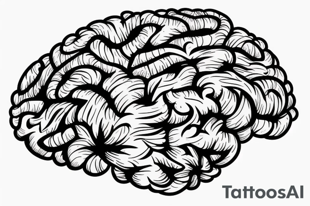 A long sword going through a brain tattoo idea