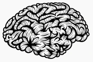 A long sword going through a brain tattoo idea