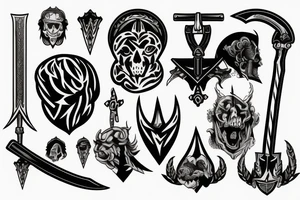A long sword slicing through a brain tattoo idea