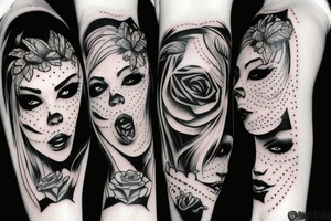 Beautiful zombie with makeup tattoo idea