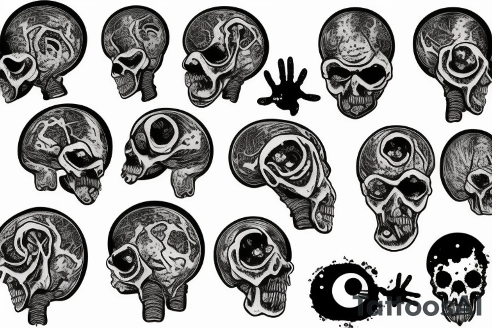 Zombie brain tattoo idea