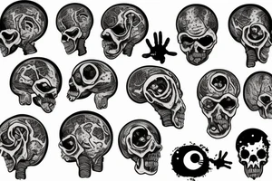 Zombie brain tattoo idea