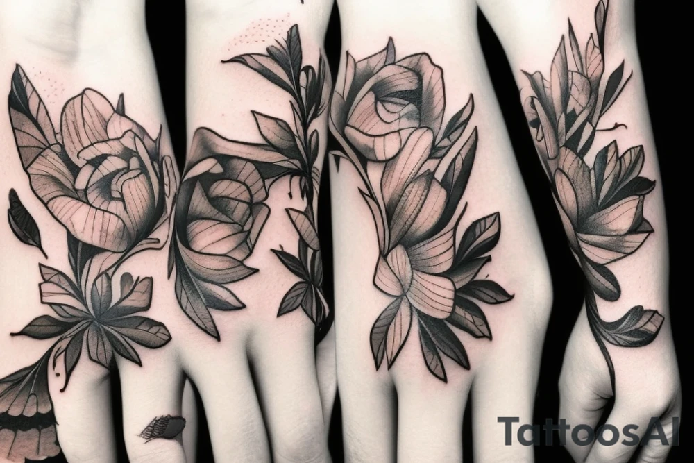 Creation of Adam hands female tattoo idea