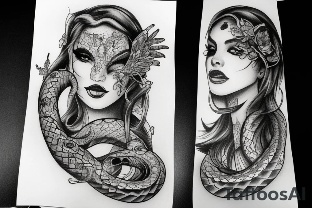 Snake woman tattoo idea