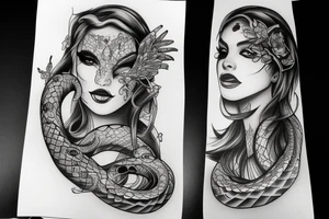 Snake woman tattoo idea