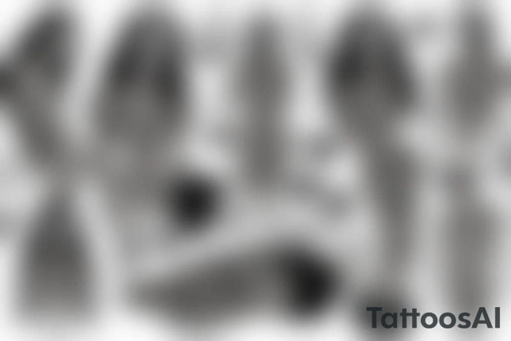 Skeleton with beautiful dress on tattoo idea