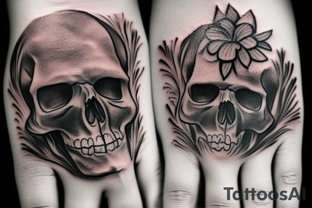 Skeleton hand tattoo idea