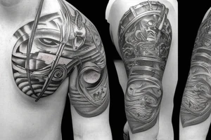 Long sword piercing through a brain tattoo idea