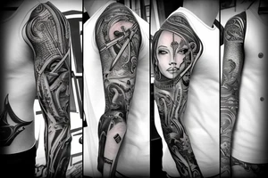 Long sword piercing through a brain tattoo idea